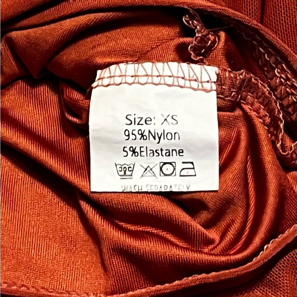 Women’s /Source Unknown Ruffled Burnt Orange Skirt Set Size XS - Picture 5 of 6